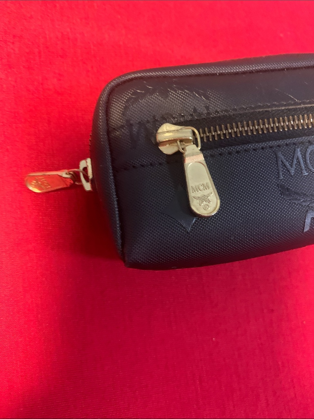 SOLD MCM Black Logo Zip Pouch - Picture 3 of 10